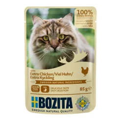 BOZITA Sachet de bouchées en sauce 12 x 85 g Poulet^ Nourriture Humide