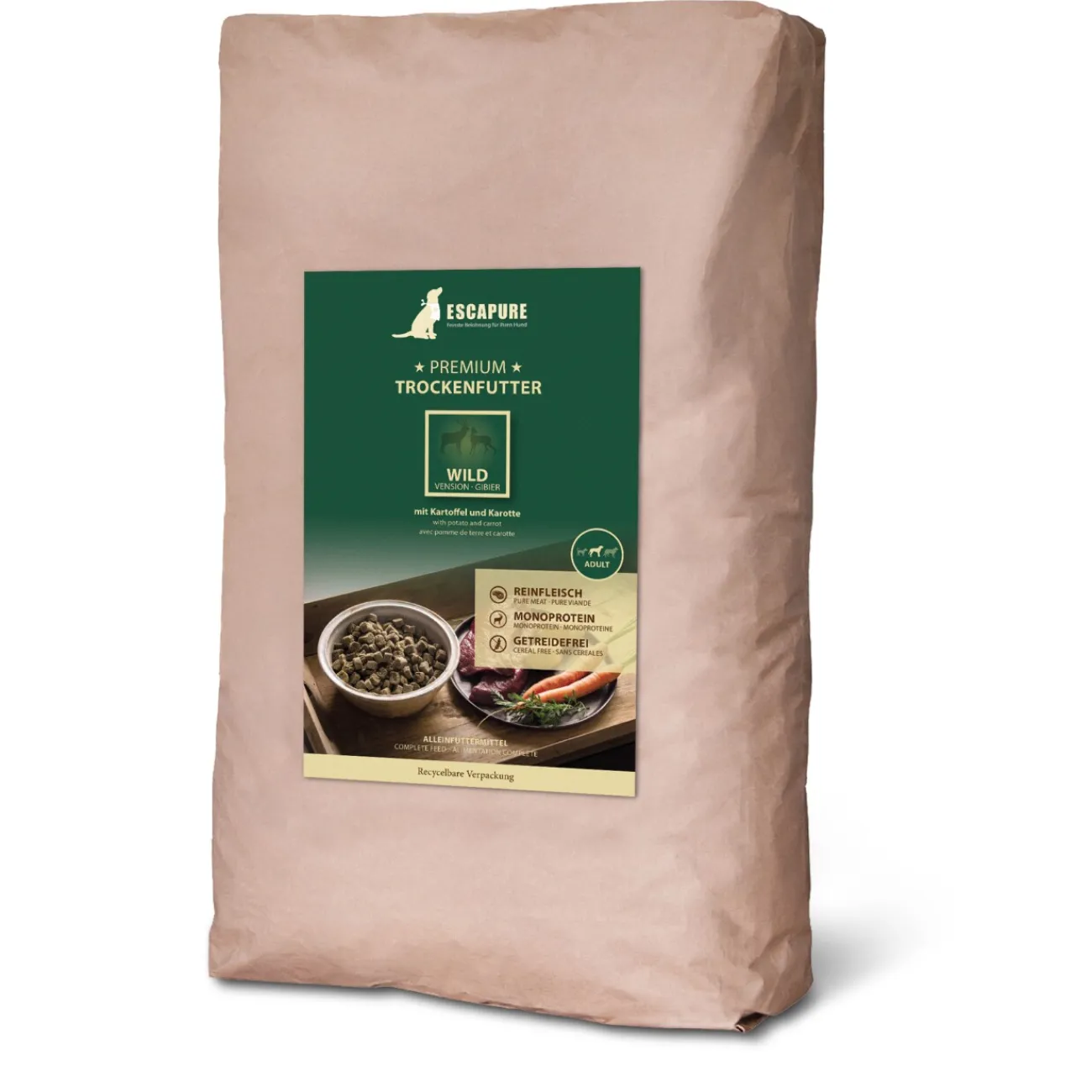 ESCAPURE Croquettes chien Premium Adult Gibier 12 kg^ Croquettes