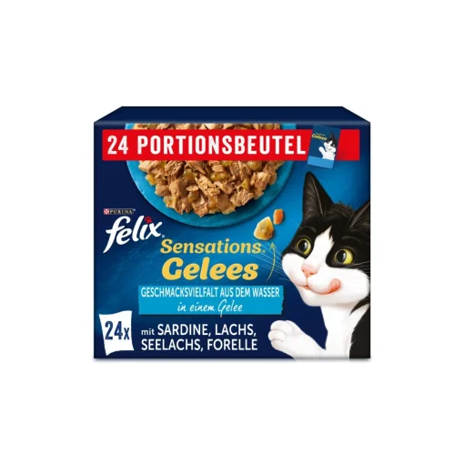 Felix Sensations Gelées 24 x 85 g Variété de saveurs aquatiques^ Nourriture Humide