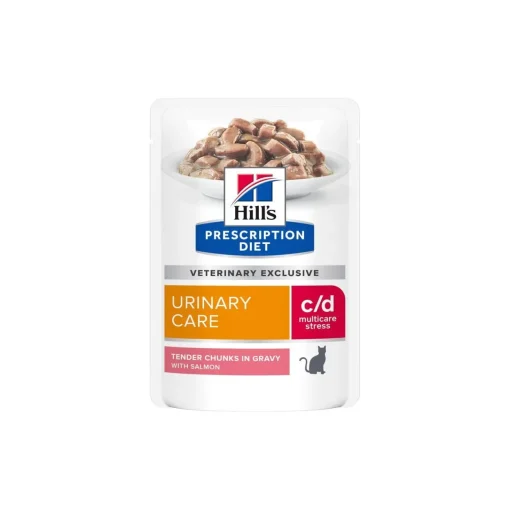 Hill's Prescription Diet c/d Urinary Stress Saumon 12x85 g^ Problèmes Urinaires|Nourriture Problèmes Urinaires