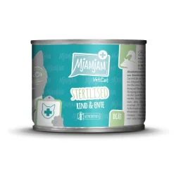 MjAMjAM nourriture humide pour chat adulte VetCat Diète, Stérilisé Bœuf & Canard 6x200 g^ Nourriture Humide