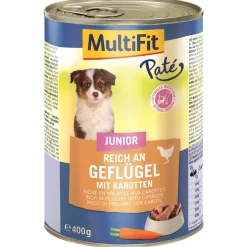 MultiFit Junior Pate Volaille et carottes 6x400 g^ Nourriture Humide|Nourriture