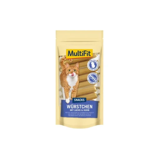 MultiFit Saucisses-snack Saumon 12x9 g^ Friandises