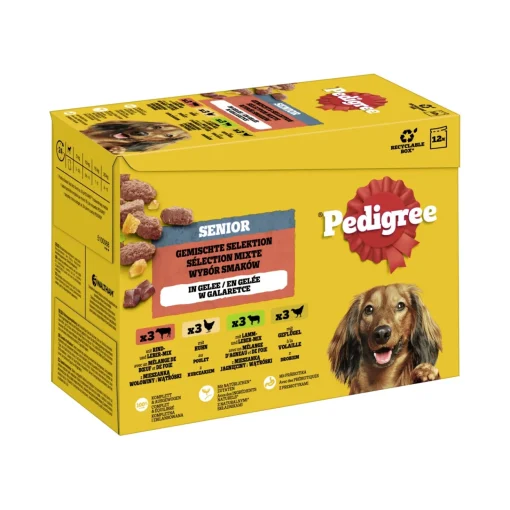 Pedigree Nourriture humide pour chien senior, multipack, sélection mixte, en gelée 12x100 g^ Nourriture Humide