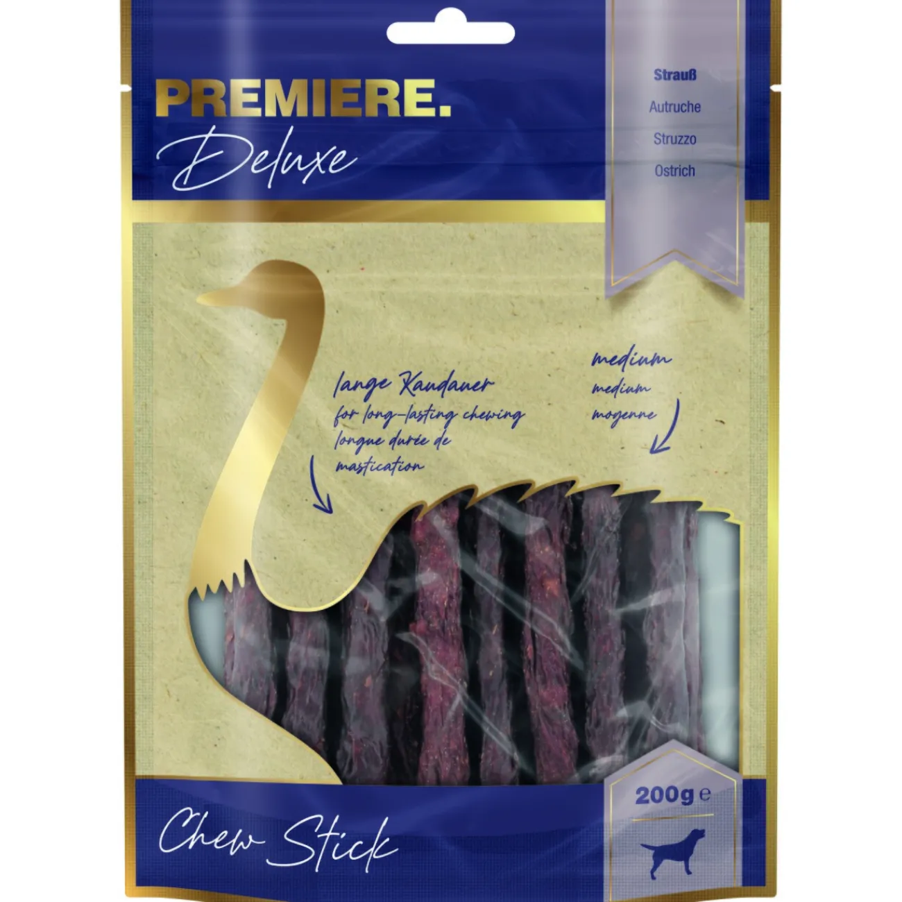 PREMIERE Deluxe Chew Sticks Autruche 200g^ Friandises|Nourriture