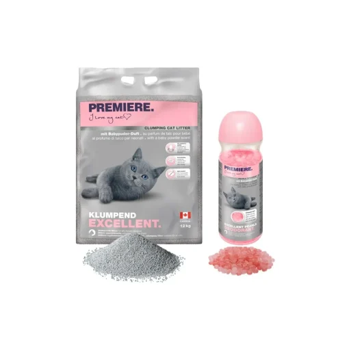 PREMIERE Excellent Litière agglomérante Poudre pour bébé 12 kg au désodorisant^ Litière Pour Chat