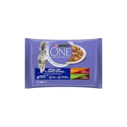 Purina ONE - Sachets pour Chat à l'appétit difficile 4 x 85 g^ Nourriture Humide