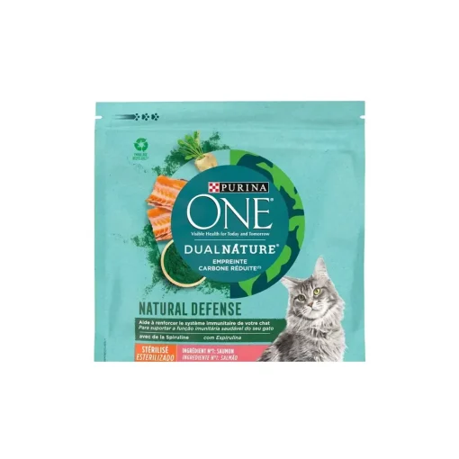 Purina ONE DualNature - NATURAL DEFENSE - Croquettes Spécial Chat Stérilisé Saumon et Spiruline 1,4 kg^ Croquettes Pour Chat