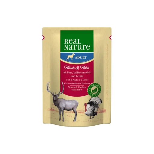 REAL NATURE Adult Sachets Cerf & poulet 6x300 g^ Nourriture Humide