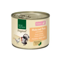 REAL NATURE Original nourriture humide pour chat, chaton poulet à la dinde et à l’huile de saumon 6x200 g^ Nourriture Humide|Nourriture