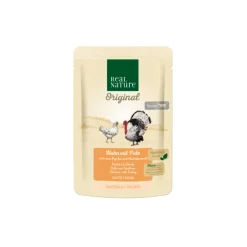 REAL NATURE Original nourriture humide pour chat, Senior 12x85 g Poulet, dinde, poivron rouge, huile d’onagre, En sauce^ Nourriture Humide