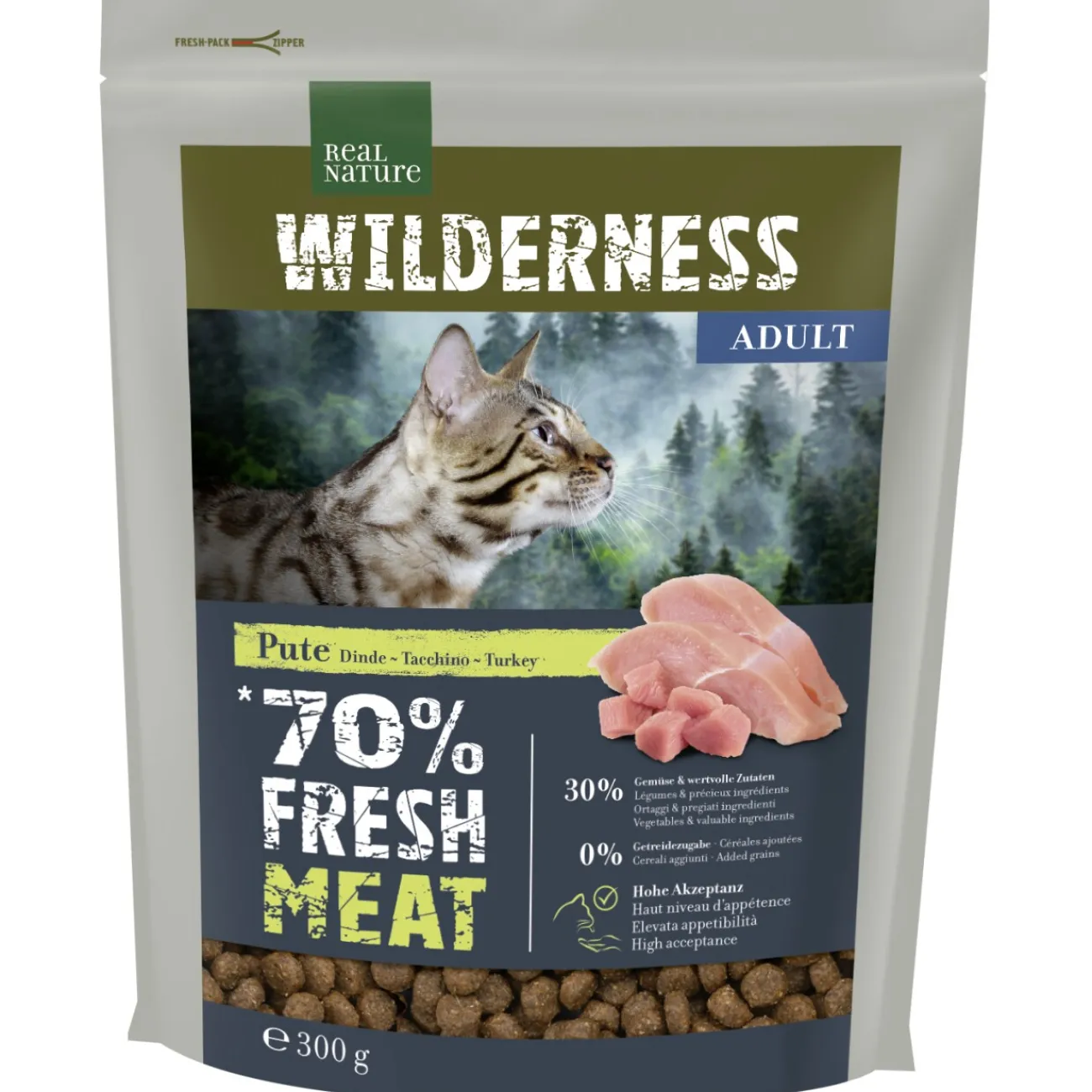 REAL NATURE WILDERNESS Fresh Meat Turkey Adult 300 g^ Croquettes Pour Chat