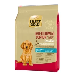 SELECT GOLD Sensitive Medium Junior insecte 4 kg^ Croquettes|Nourriture