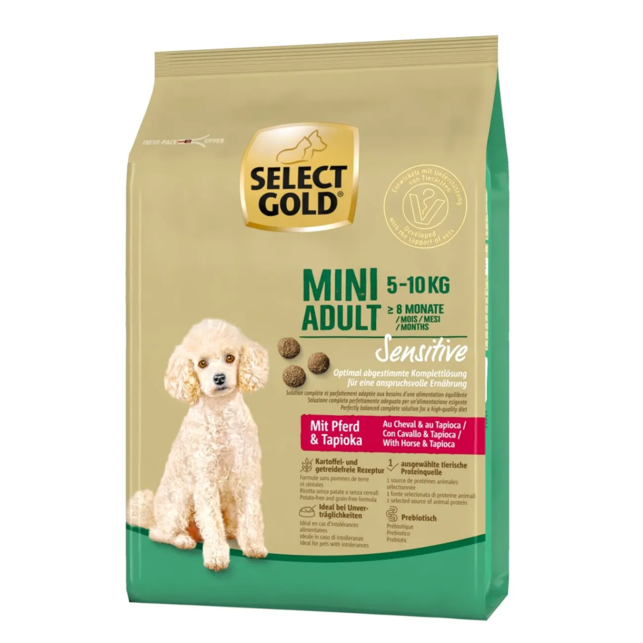 SELECT GOLD Sensitive Mini Adult cheval & tapioca 1 kg^ Croquettes