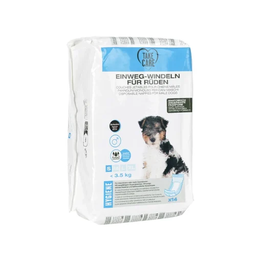 TAKE CARE couches jetables pour chien 14 pièces S^ Couches Pour Chien