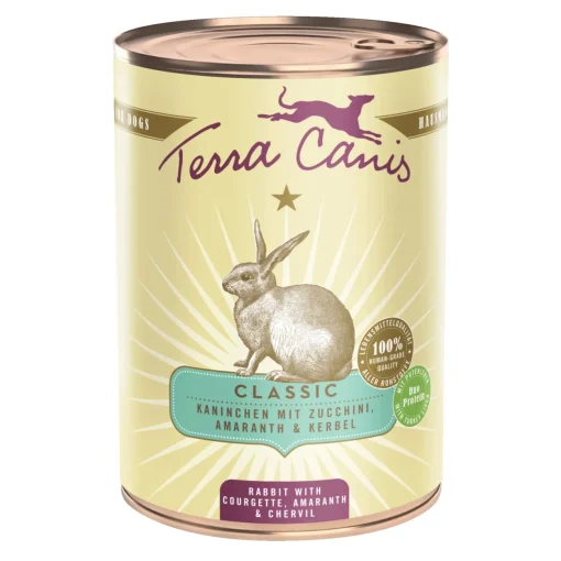 Terra Canis Nourriture humide pour chien Classic adulte Lapins 6x400 g^ Nourriture Humide