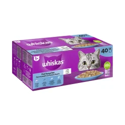 Whiskas Mega Pack 1+ sélection de poisson en gelée 40 x 85 g^ Nourriture Humide