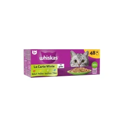 Whiskas Sachets fraîcheur La Carte Mixte en gelée 4 variétés pour chat adulte 48x85g^ Nourriture Humide