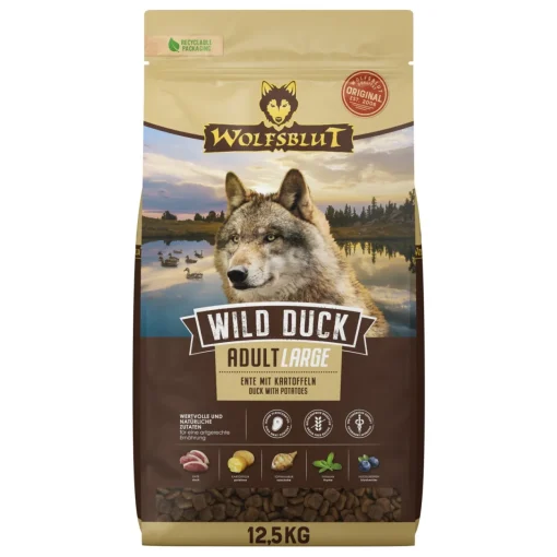WOLFSBLUT Wild Duck Large Breed 12,5 kg^ Croquettes